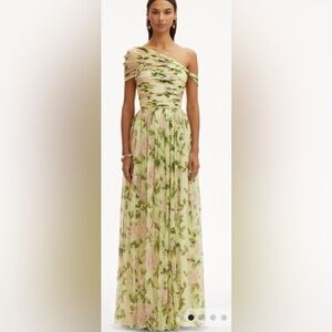 NWT Large JardinVue floral skew collar chiffon maxi
